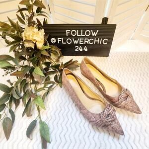 ALEXANDRE BIRMAN VICKY KNOTTED SNAKESKIN BALLET SHOE SIZE 38.5